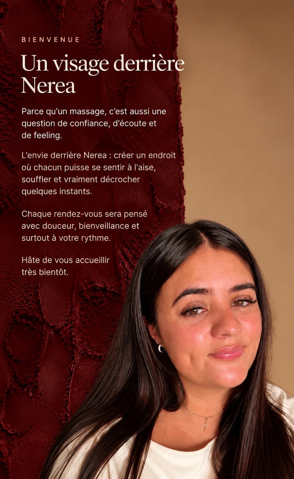 Un visage derrière Nerea — texte de présentation et portrait de la praticienne